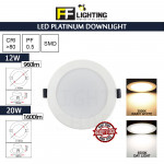 FFL Led Platinum Downlight 12W/20W Day Light/Warm White#FF Lighting#Ceiling Light#Led Downlight#Lampu Siling#吸顶灯