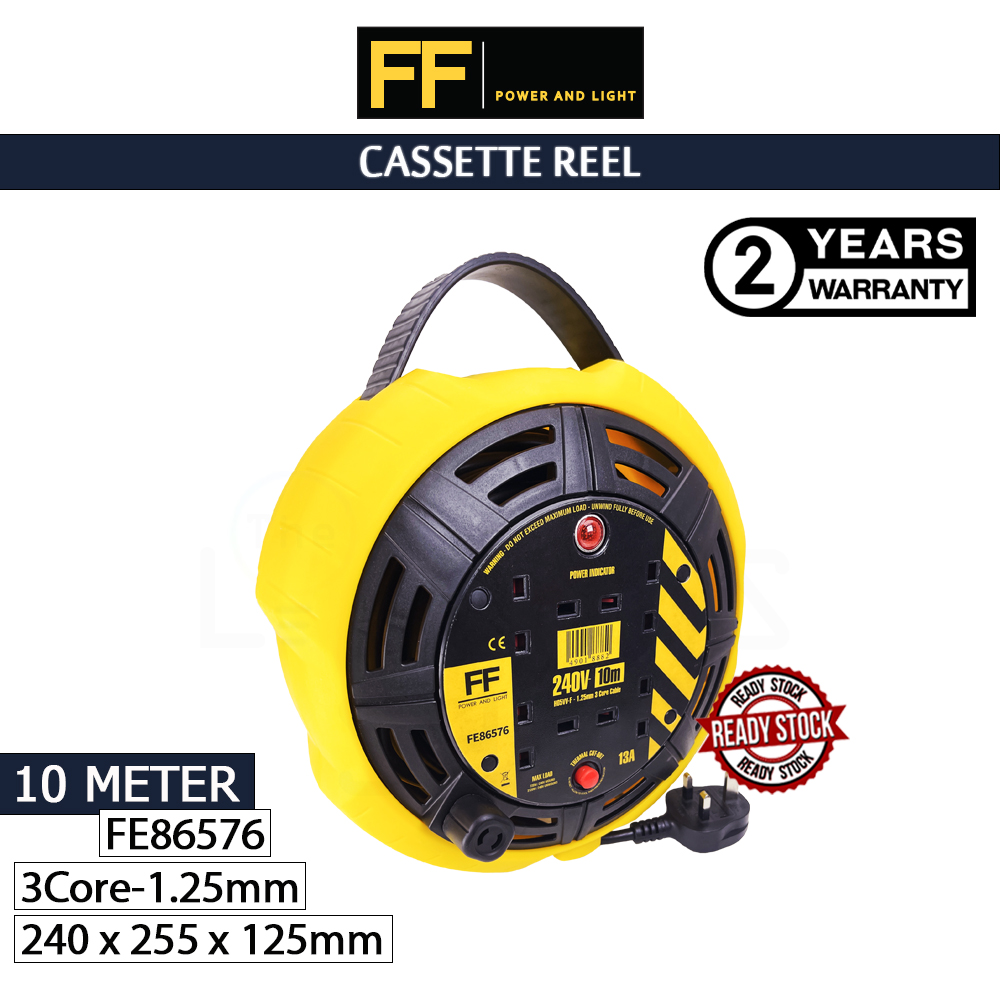 FF Power And Light Cassette Reel 10 Meters FE86576#Wire Cable Reel#Industrial Cable Reel#Extension Wire Cable#电缆卷