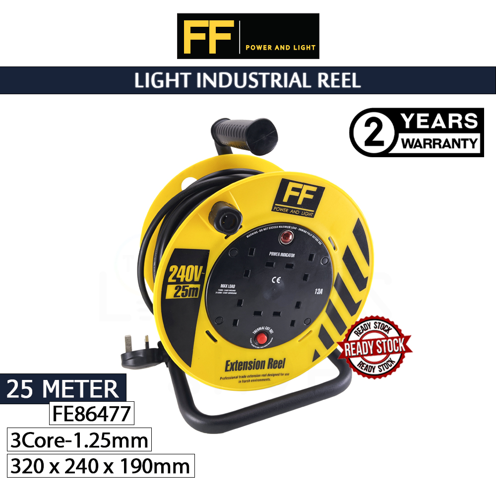 FF Power And Light Light Industrial Reel 25 Meters FE86477#Wire Cable Reel#Industrial Cable Reel#Extension Wire Cable#电缆卷