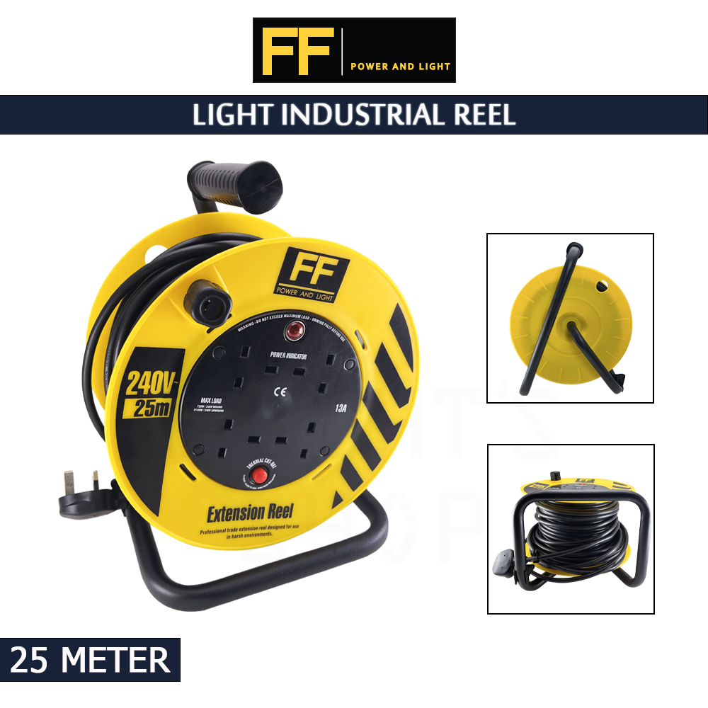 FF Power And Light Light Industrial Reel 25 Meters FE86477#Wire Cable Reel#Industrial  Cable Reel#
