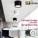 FFL Led Surface Downlight 18W/30W Black/White Day Light/Warm White#FF Lighting#Surface Mounted#Ceiling#Lampu Siling#吸顶灯