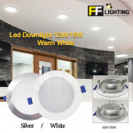 FFL Led Downlight 12W/18W White/Silver Warm White#FF Lighting#Ceiling Light#Lampu Siling#吸顶灯