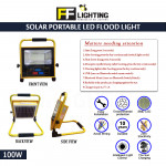 FFL Solar Portable Led Flood Light 100W Day Light#FF Lighting#Solar Light#Outdoor Lighting#Multifunction Light#Lampu#紧急灯