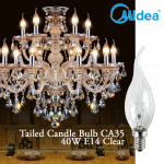 Midea Tailed Candle Bulb CA35 40W E14 Clear Warm White#Incandescent Bulb#E14 Bulb#Mentol Lampu#电灯泡