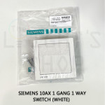 Siemens 10AX 1/2/3/4 Gang 1 Way Switch White 5TA131/2/3/41-3PC01#DELTA Relfa#Sirim Switch Socket#3 Flat Pin Plug#插座