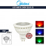 Midea Led MR16 240V (GU5.3) 4W Red/Blue/Green#Bulb#Downlight#Eyeball#Spotlight#Track Light#Ceiling Light#Siling Lampu#灯泡