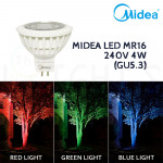 Midea Led MR16 240V (GU5.3) 4W Red/Blue/Green#Bulb#Downlight#Eyeball#Spotlight#Track Light#Ceiling Light#Siling Lampu#灯泡