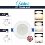 Midea Led Downlight (2.5")/(4") 4W/10W Day Light/Cool White/Warm White#Ceiling Light#Ceiling Lamp#Siling Lampu#吸顶灯