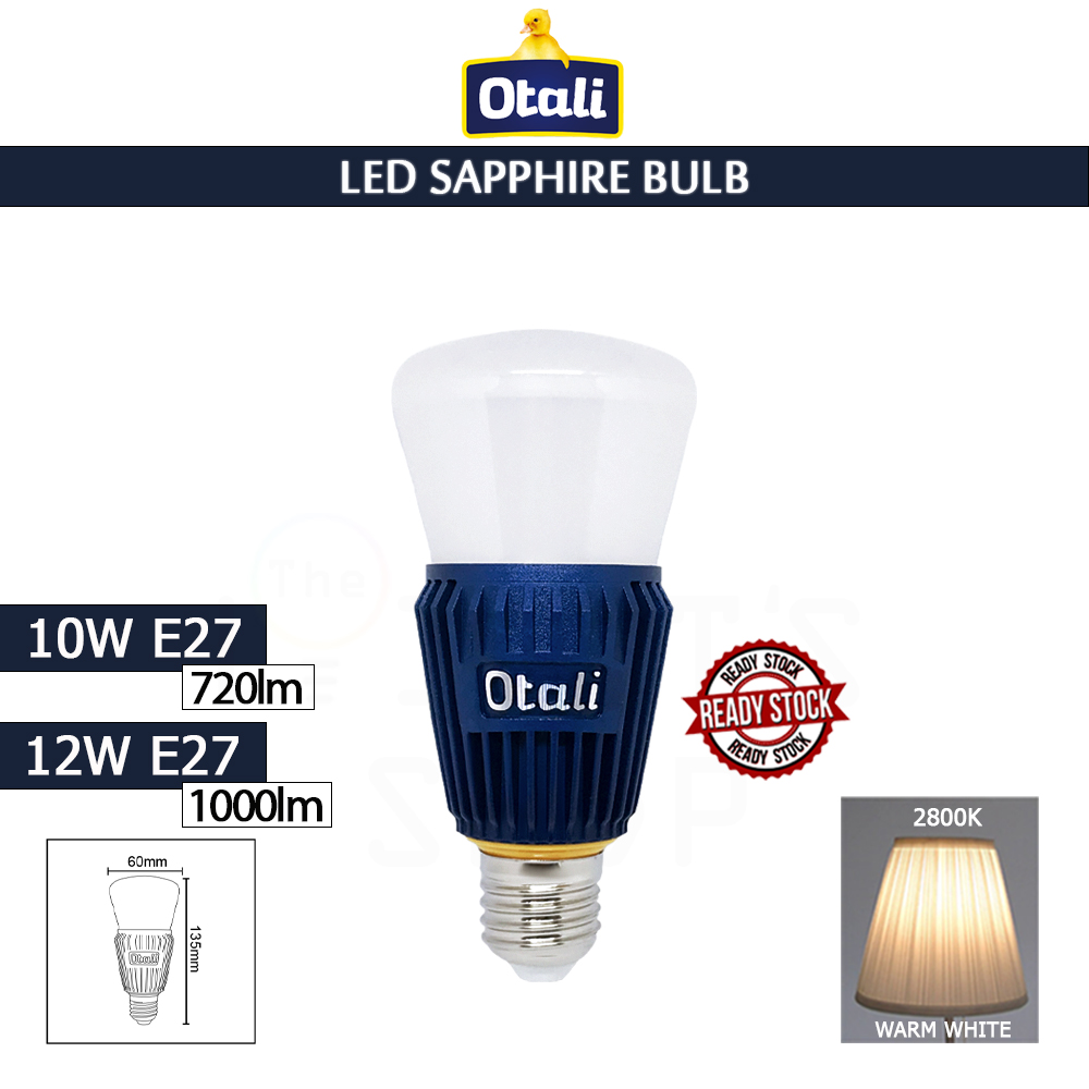 Otali Led Sapphire Bulb 10W/12W E27 Warm White#Led Bulb#E27 Bulb#Mentol Lampu#电灯泡 Otali Led Sapphire Bulb 10W/12W E27 Warm White#Led Bulb#E27 Bulb#Mentol Lampu#电灯泡
