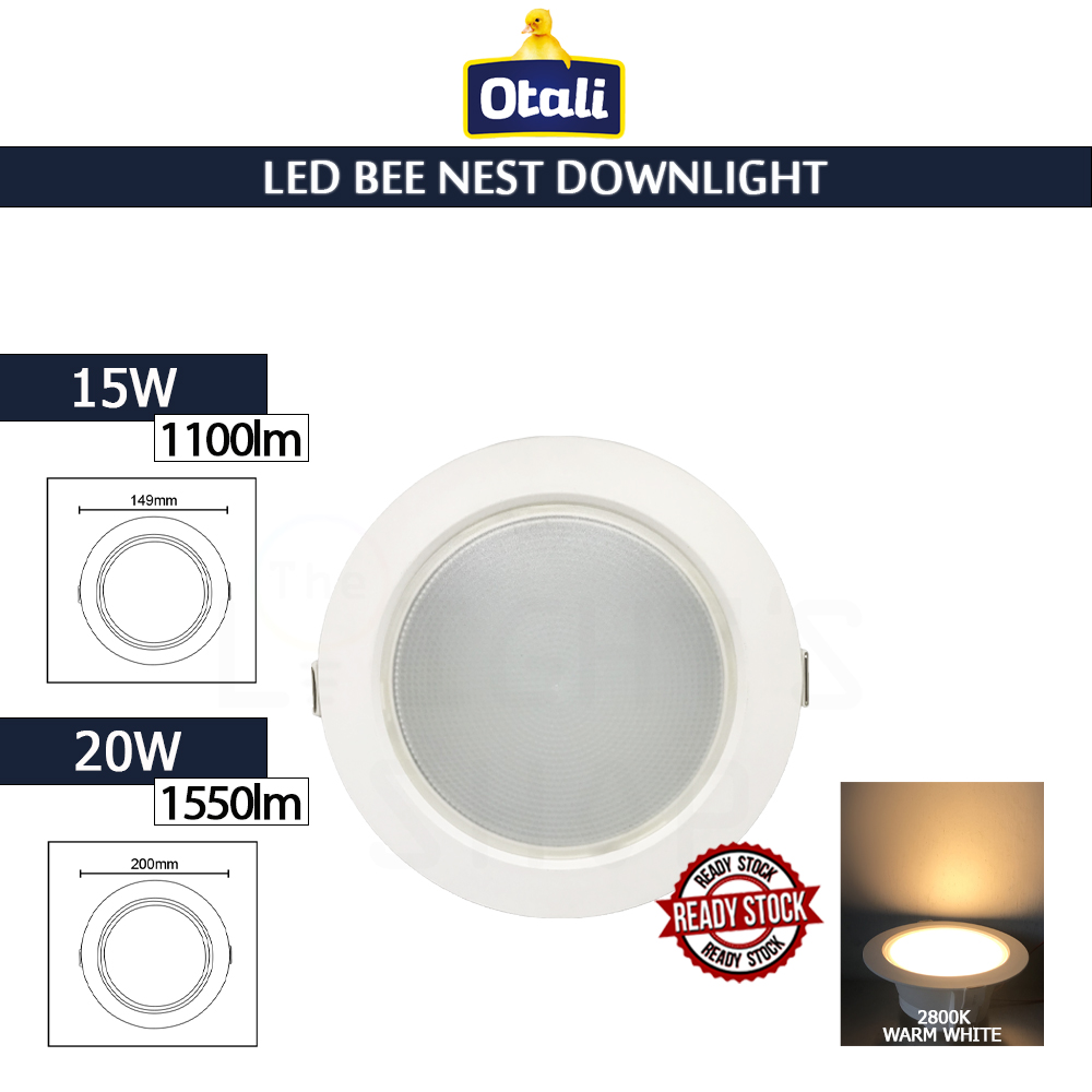 Otali Led Bee Nest Downlight 15W/20W Warm White#Led Downlight#Ceiling Light#Eyeball#Spotlight#Lampu Siling#吸顶灯