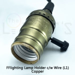 FFL Lamp Holder E27 C/W Wire (L1) Gold/Copper/Silver#FF Lighting#Hanging Light Holder#Pendant#Ceiling Holder#E27 Bulb