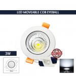 Led Moveable Eyeball COB 3W Day Light#Spotlight#Downlight#Room Ceiling Light#Lampu Siling#Adjustable#Led Eyeball#灯