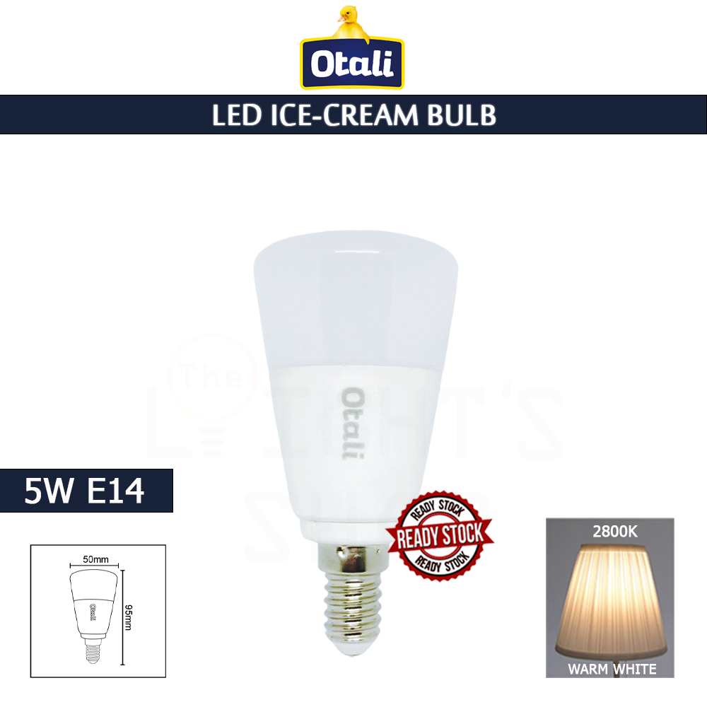 Otali Led Ice Cream Bulb 5W E14 Warm White#Led Bulb#Corn Bulb#E14 Bulb#Mentol Lampu#电灯泡