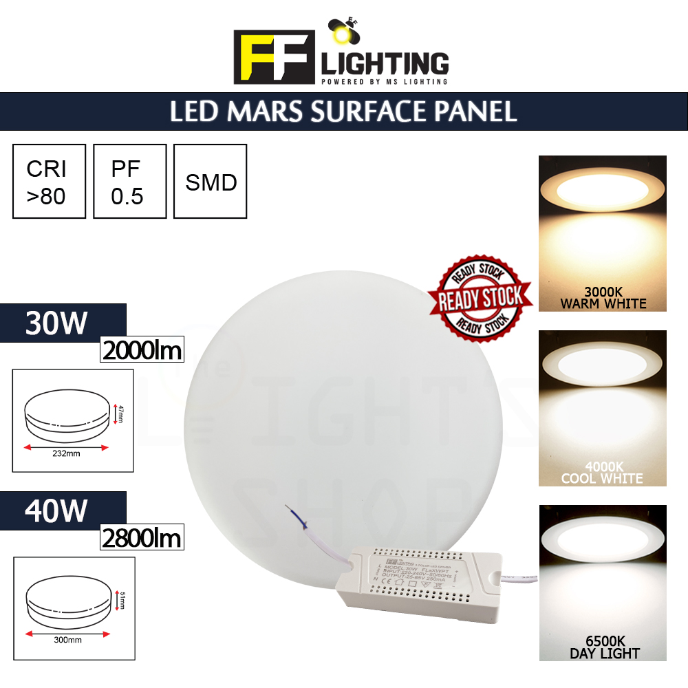 FFL Led Mars Surface Panel Lamp 30W/40W Round Day Light/Cool White/Warm White#FF Lighting#Ceiling Light#Lampu Siling#灯 FFL Led Mars Surface Panel Lamp 30W/40W Round Day Light/Cool White/Warm White#FF Lighting#Ceiling Light#Lampu Siling#灯