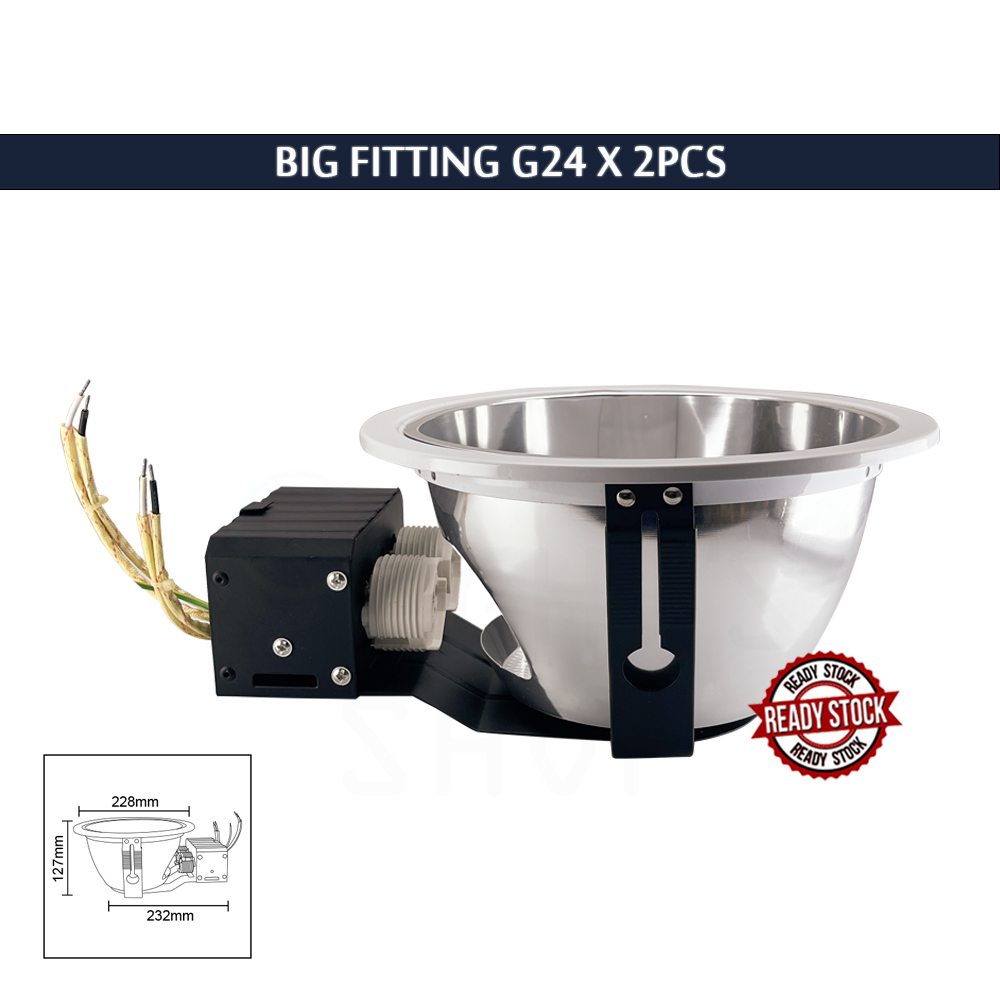 Big Fitting G24x2pcs#Light Bulb Holder#Bulb Fitting#Ceiling Downlight Fitting#Lighting Fixture#Mentol Lampu Siling#灯 Big Fitting G24x2pcs#Light Bulb Holder#Bulb Fitting#Ceiling Downlight Fitting#Lighting Fixture#Mentol Lampu Siling#灯