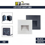 FFL Led Step Light L902 3W Black/White Warm White#FF Lighting#Wall Recessed#Indoor Stairs Lamp#Ground Footlight#Lampu#梯灯