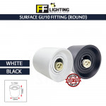 FFL Surface GU10 Fitting Round Black/White#FF Lighting#GU10 Holder#Casing Frame#Downlight Housing#Spotlight Fitting