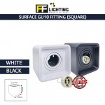 FFL Surface GU10 Fitting Square Black/White#FF Lighting#GU10 Holder#Casing Frame#Downlight Housing#Spotlight Fitting