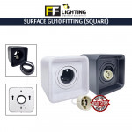 FFL Surface GU10 Fitting Square Black/White#FF Lighting#GU10 Holder#Casing Frame#Downlight Housing#Spotlight Fitting