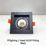 FFL 1 Head GU10 Fitting Black/White#FF Lighting#GU10 Holder#Casing Frame#Eyeball Downlight Housing#Spotlight Fitting