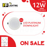 [Special Sales] FFL Led Platinum Downlight 12W Warm White X3pcs#FF Lighting#Ceiling Light#Downlight#Lampu Siling#吸顶灯