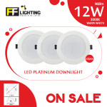 [Special Sales] FFL Led Platinum Downlight 12W Warm White X3pcs#FF Lighting#Ceiling Light#Downlight#Lampu Siling#吸顶灯