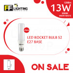 [Special Sales] FFL Led Rocket Bulb (Series 2) 13W E27 Warm White X3pcs#FF Lighting#E27 Bulb#Stick Bulb#Mentol Lampu#电灯泡