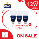 [Special Sales] Otali Led Sapphire Bulb 12W E27 Warm White X3pcs#Led Bulb#E27 Bulb#Mentol Lampu#电灯泡
