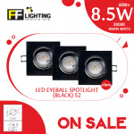 [Special Sales] FFL Led Eyeball 8.5W Square White/Black Warm White S2#FF Lighting#Spotlight#Downlight#Ceiling Light#灯