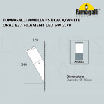 Fumagalli Amelia FS Black/White Opal E27 Filament Led 6W 2.7K#Wall Light#Wall Lamp#Lampu Dinding