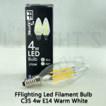 FFL Led Filament Bulb C35 4W E14 Warm White#FF Lighting#E14 Bulb#Edison Bulb#Candle Bulb#Vintage Light#Mentol#电灯泡