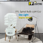 FFL Spiral Bulb 23W E27 Day Light/Warm White#FF Lighting#E27 Bulb#Spiral Light#PLCE#Tornado Bulb#Energy Saving#Mentol#电灯泡
