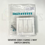 Siemens 10AX 1/2/3/4 Gang 1 Way Switch White 5TA131/2/3/41-3PC01#DELTA Relfa#Sirim Switch Socket#3 Flat Pin Plug#插座