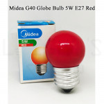 Midea G40 Globe Bulb 5W E27 Red#E27 Bulb#Led Bulb#Color Bulb#Mentol#电灯泡