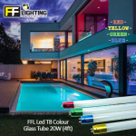 FFL Led T8 Colour Glass Tube 20W Red/Yellow/Blue/Green x 30pcs#FF Lighting#T8 Tube#Lampu Hiasan#Plaster Ceiling Light#灯