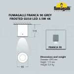 Fumagalli Franca 90 Grey Frosted GU10 LED 3.5W 4K#Ceiling Light#Ceiling Lamp#Downlight#Lampu Siling