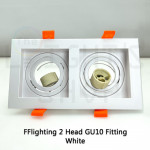 FFL 2 Head GU10 Fitting Black/White#FF Lighting#GU10 Holder#Casing Frame#Eyeball Downlight Housing#Spotlight Fitting