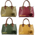 Handbag Sling Wanita Kulit PU/PVC Campur Kulit Tulen