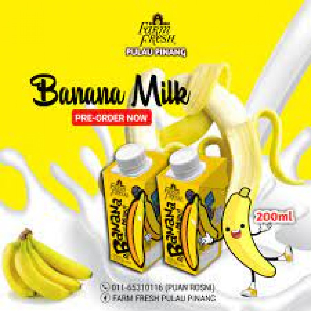 {MUST TRY} BANANA MILK FARM FRESH 1 CARTON 24 BOTTOL