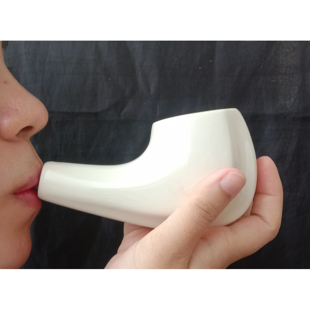 Ceramic Salt Inhaler Pipe with Pink Himalayan Salt, Refillable, Refill inclusive