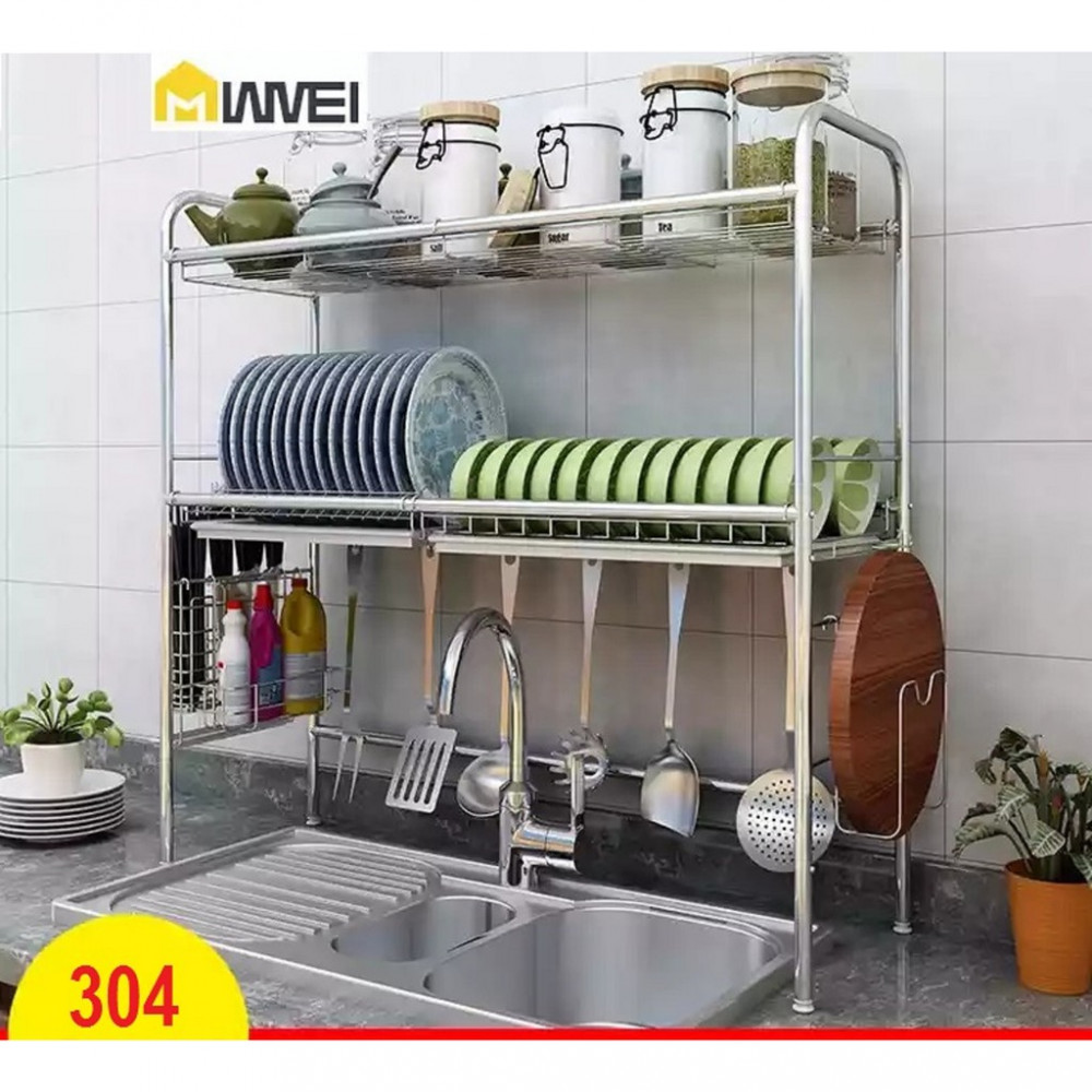 [HK1735] 304 Stainless Steel 1-2 Tier Bowl Dish Rack / Rak Pinggan Mangkuk