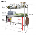 [HK1735] 304 Stainless Steel 1-2 Tier Bowl Dish Rack / Rak Pinggan Mangkuk