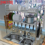 [HK1778] 304 Stainless Steel 1-2 Tier Bowl Dish Rack / Rak Pinggan Mangkuk