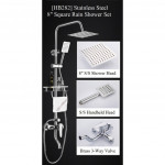[HB282] Classic Bath Rain Shower Exposed Shower Set For Water Heater / Square