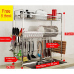 [HK153] 304 Stainless Steel 2 Tier Bowl Dish Rack / Rak Pinggan Mangkuk