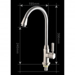 [HK511] 304 Stainless Steel Swivel Kitchen Basin / Sink Faucet Water Tap