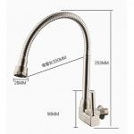 [HK514] 304 Stainless Steel Flexible Neck Hose Kitchen Sink Faucet Water Tap