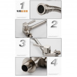 [HK514] 304 Stainless Steel Flexible Neck Hose Kitchen Sink Faucet Water Tap