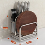 [HK159] 304 Stainless Steel Multifunction Knife Cutting Board Rack / Rak Pisau