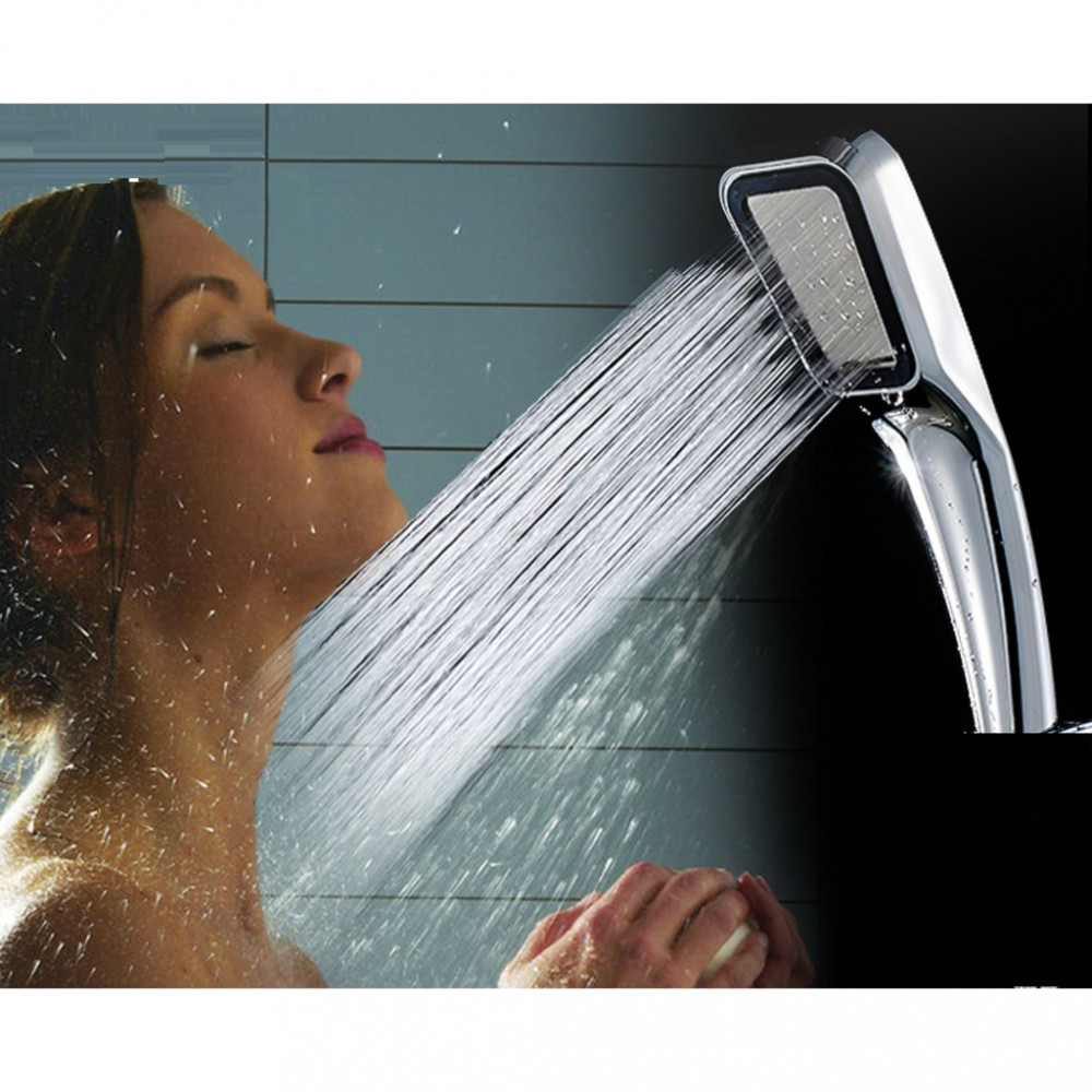 Rainfall Pressurized Water Saving Handheld Bathroom Shower Head Set